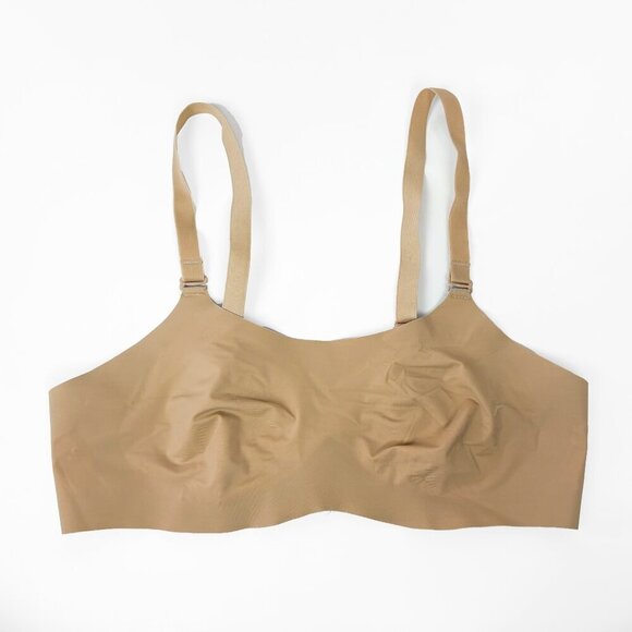 Knix Womens Evolution Bra 2 Reversible Nude Beige & Grey Seamless Unpadded - Picture 2 of 5